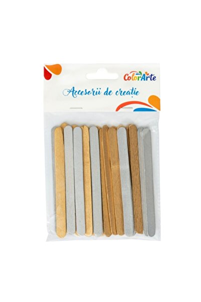 MC Micostore Accesorii creatie - lemn - betisoare, aurii-argintii, 1x11.5cm, ...