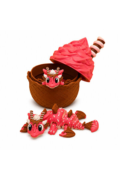 Eva Prints Set Ou Vafa cu Mini Dragon Articulat Desert, Figurina Printata 3D ...