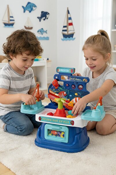 Generic 19 Pcs Plastic Magnetic Fishing Game Set Montessori Learning Hand Eye...