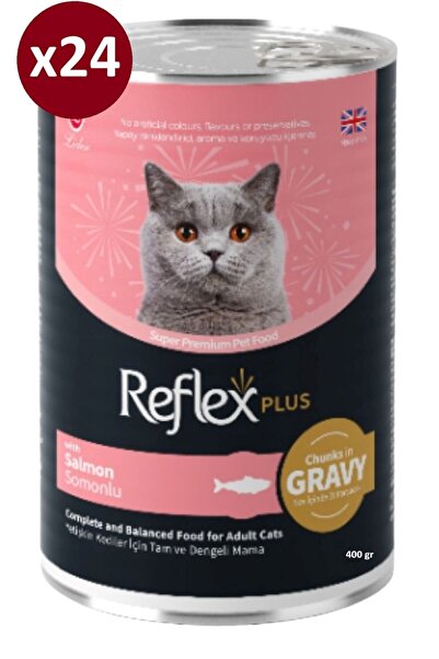 Reflex Plus Konserve Sos İçinde Et Parçacıklı Somonlu Yetişkin Kedi Maması 40...