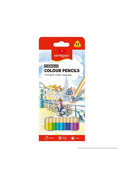 MC Micostore Creioane colorate KR973348, triunghiulare, 12 culori, mina 4mm, ...
