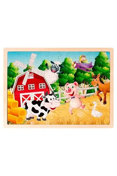 MC Micostore Puzzle din lemn - Animale de la fermă, 100 piese, CNX