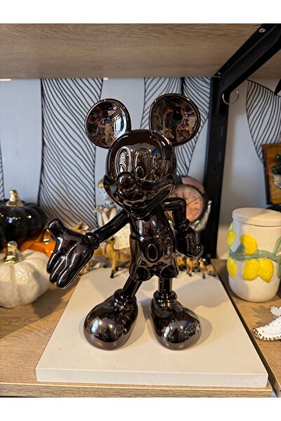 Atak Hediyelik 30 cm Mickey Mouse Porselen Krom Kaplama Heykeli biblo-Popart ...