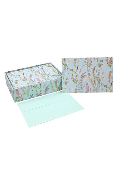 OEM Peter Pauper Press – Set de 14 felicitări „Flori și Fluturi” în cutie