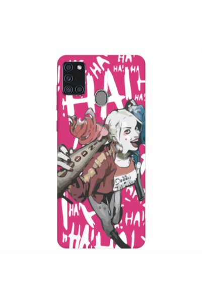 Other Samsung A21S Ha Ha Ha Fuchsia Colored Silicone TPU Θήκη