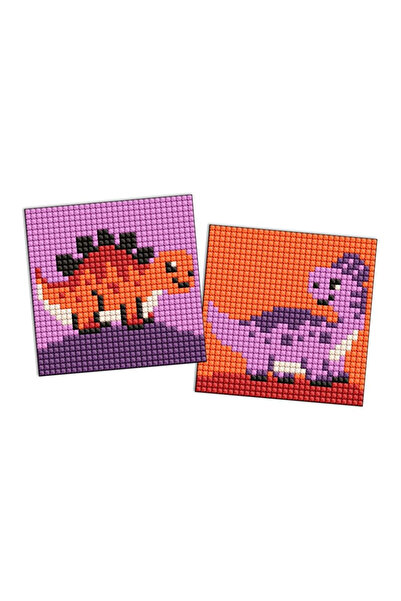 ideyka Set de artizanat, mozaica diamentina, 2 baze autocolante, dinozaur, mu...