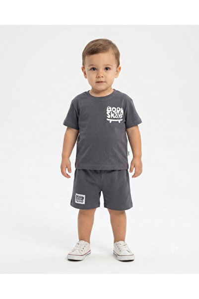 VEGAMOD Summer Baby Boy Set with Writing on the Back and Printed Shorts, 6-9-...
