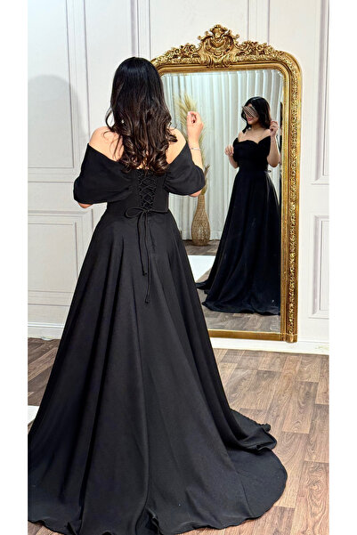 TREASUREISLAND Eliana Dress |   Eliana Dress – Off-Shoulder Crepe Evening Gow...