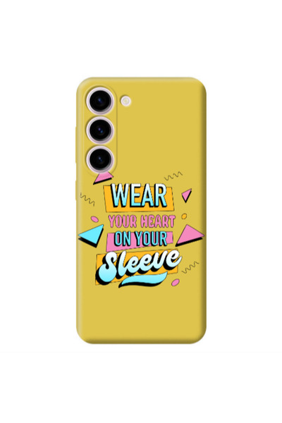 Other Samsung S23 Plus Wear Your Heart Yellow Colored Silicone TPU Θήκη