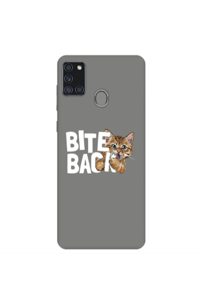 Other Samsung A21S bitte back cat Grey Colored Silicone TPU Θήκη