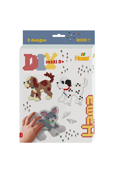 Hama Set creativ Margele Midi Caine si Pisica 2000 piese