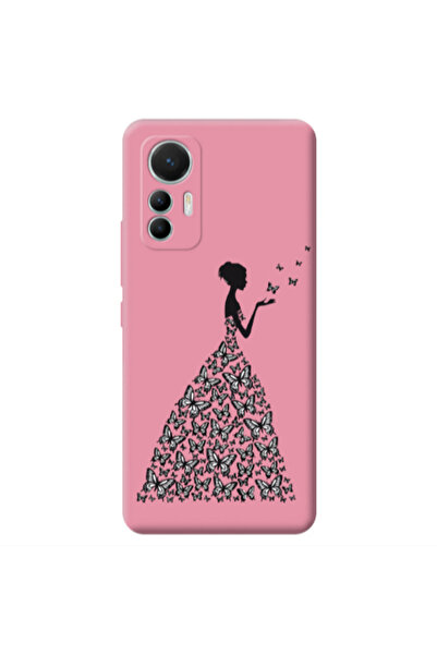 Other Xiaomi Mi 12 Lite Butterfly Girl Pink Colored Silicone TPU Θήκη