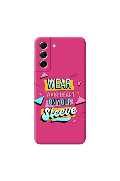 Other Samsung S21 FE Wear Your Heart Fuchsia Colored Silicone TPU Θήκη