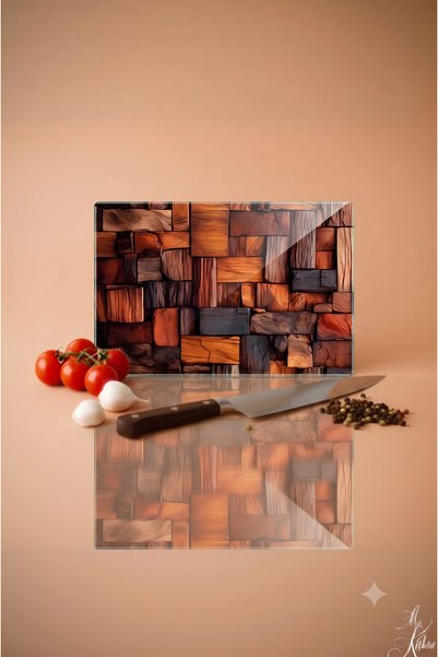 wudie Kitchen Countertop Protector and Decorative Heat-Resistant Tempered Glass Cutting Board