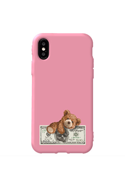 Other Apple iPhone Xs Max Money Style Pink Colored Silicone TPU Θήκη
