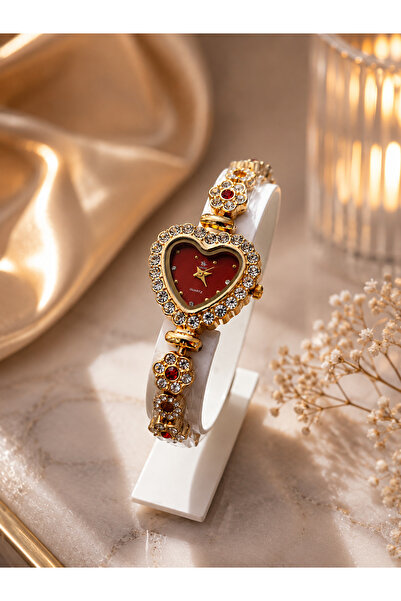 G Sport POLO Heart Detailed Zircon Stone Women's Wristwatch