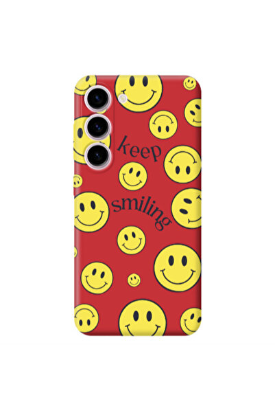 Other Samsung S23 Plus Keep Smiling Red Colored Silicone TPU Θήκη