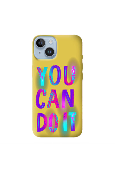 Other Apple iPhone 14 Plus You Can Doit Yellow Colored Silicone TPU Θήκη