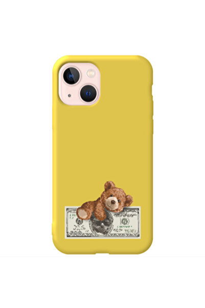 Other Apple iPhone 13 Money Style Yellow Colored Silicone TPU Θήκη