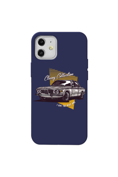 Other Apple iPhone 12 Classy Collection Dark blue Colored Silicone TPU Θήκη
