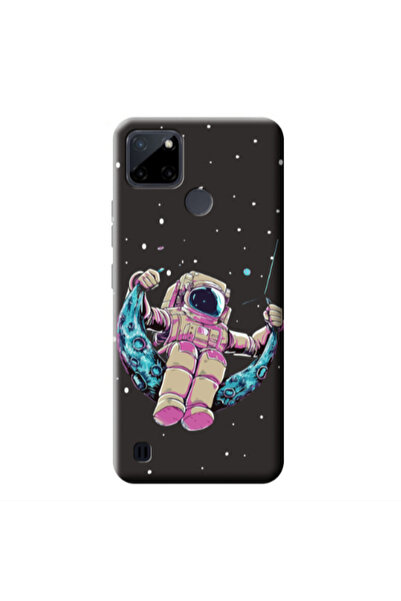 Other Realme C25Y Astronaut swinging on the moon Black Colored Silicone TPU Θήκη