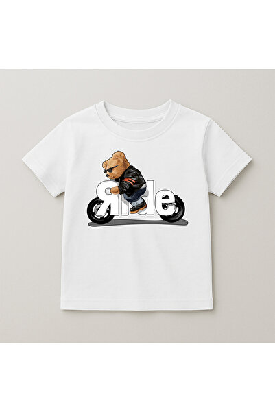 SVART WEAR Παιδικό και εφηβικό μπλουζάκι με στάμπα αρκουδάκι, βαμβακερό, με κ...