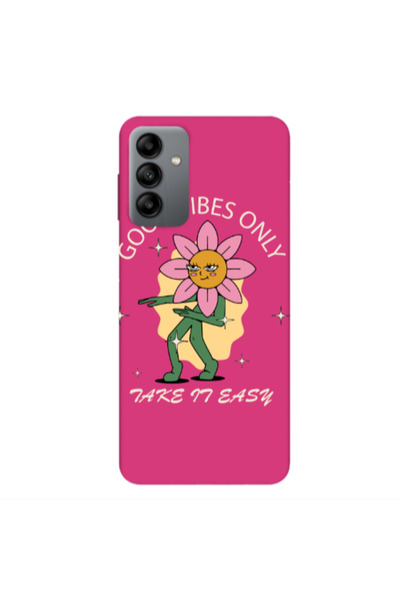 Other Samsung A04S Good Vibes Only Fuchsia Colored Silicone TPU Θήκη