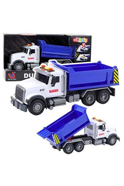 LeanToys Camion cu basculanta, LEAN Toys, efecte luminoase si sonore, alb-alb...