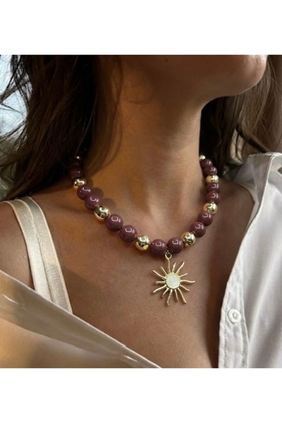 pop up store Natural Stone Model Star Detail Necklace