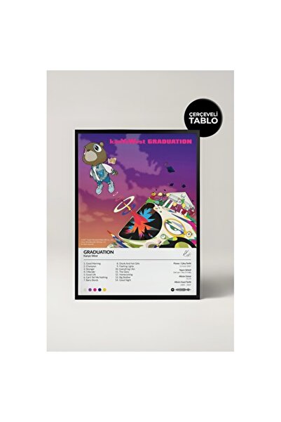 Empressco Kanye West Graduation Temalı Spotify Poster Tablo, Şık Dekoratif Ça...