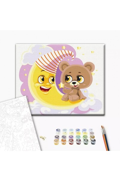 MC Micostore Ζωγραφική με αριθμούς Σετ Άνω-Κάτω 30x40εκ., Brushme - Αρκούδα σ...