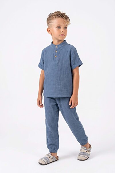 Mnk Baby&Kids Cotton Muslin Fabric Summer Long Pants Short Sleeve Comfortable...