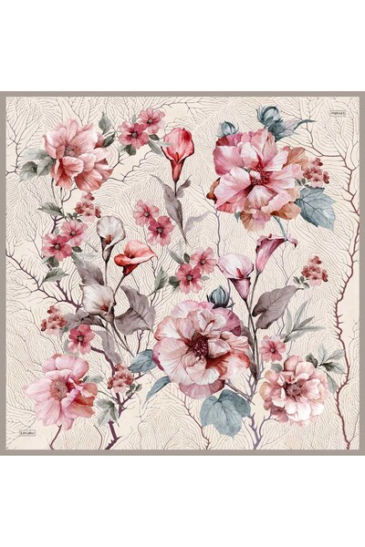 Levidor Mink Hyacinth Flower Patterned Sura Scarf