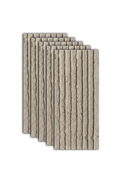 NEXTLY Set de 5 plăci decorative de perete din ipsos cu aspect de piatră, nis...