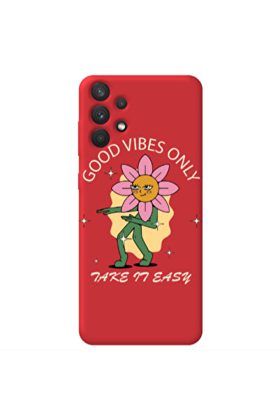 Other Samsung A32 4G Good Vibes Only Red Colored Silicone TPU Θήκη