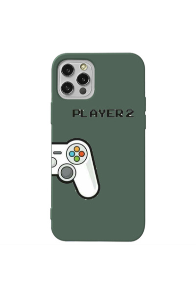 Other Apple iPhone 13 Pro Player 2 Dark Green Colored Silicone TPU Θήκη