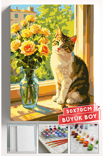Akihabara Sayılarla Boyama Hobi Seti Çerçeveli Numaralı Tuval Fırça Boya Dahi...