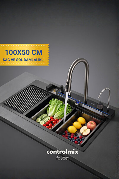 CONTROL MİX 100x50 cm Sol veya Sağ Damlalıklı Akıllı Dijital Teknolojik 7 Fon...