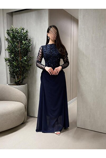 Mar style Luxury Beaded Embroidery Evening Dress and Elegant Floor-Length Gown