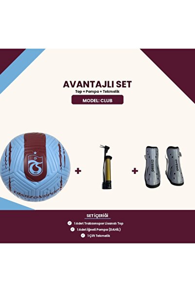 Trabzonspor Lisanslı Club 5 Numara Futbol Topu + Pompa + Tekmelik - Avantajlı...