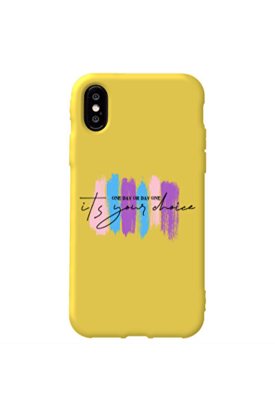 Other Apple iPhone Xs One Day Or Day One Yellow Colored Silicone TPU Θήκη