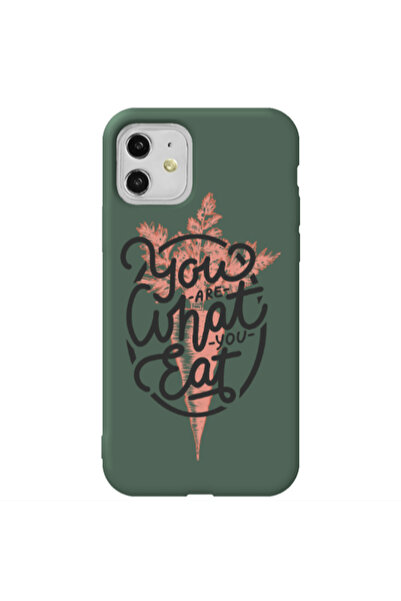 Other Apple iPhone 11 You are What You Eat Dark Green Colored Silicone TPU Θήκη
