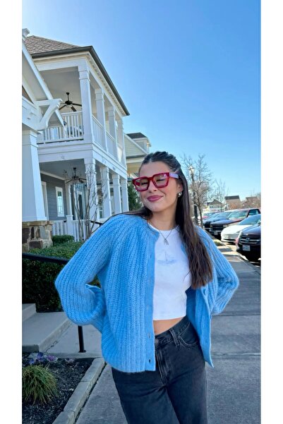 Elysira Cardigan tricotat de bază, italian, moale, pentru femei