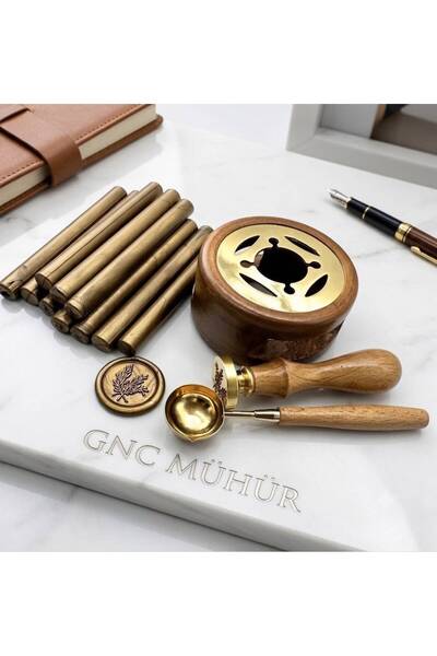 Retro Mektup Damga Mühürü Zeytin Dalı 5 Adet Çubuk Mum Eritme Kaşık gnc