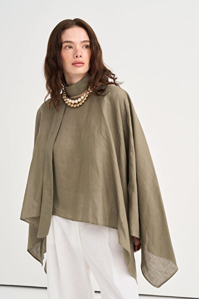 VESNA 100% Linen Cape Blouse