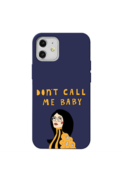 Other Apple iPhone 12 Call me baby Dark blue Colored Silicone TPU Θήκη