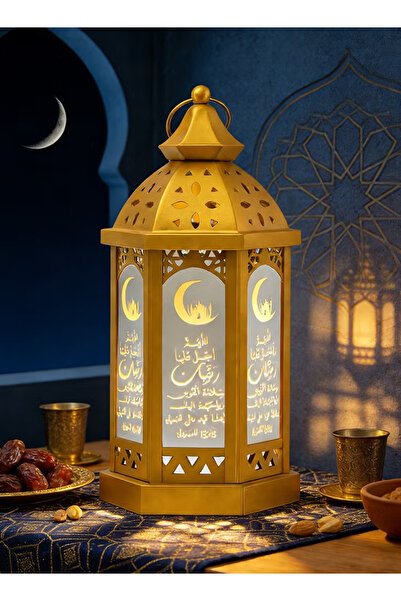 GGEROU Ramadan Lantern Decoration, LED Eid Mubarak Lamp, Hanging Candle Lamp,...