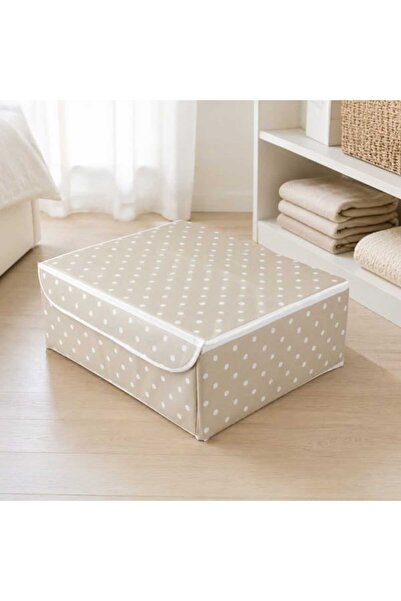 Simple Living Organizer Baza Altı Kapaklı Kutu - Bej - 50x40x19 cm