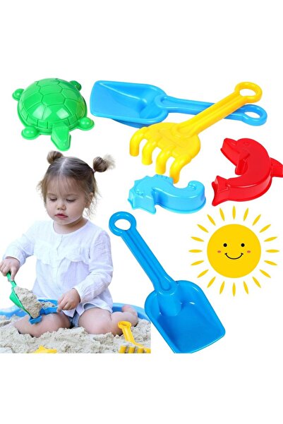 Technok Set plaja lopata grebla 3 forme nisip multicolor