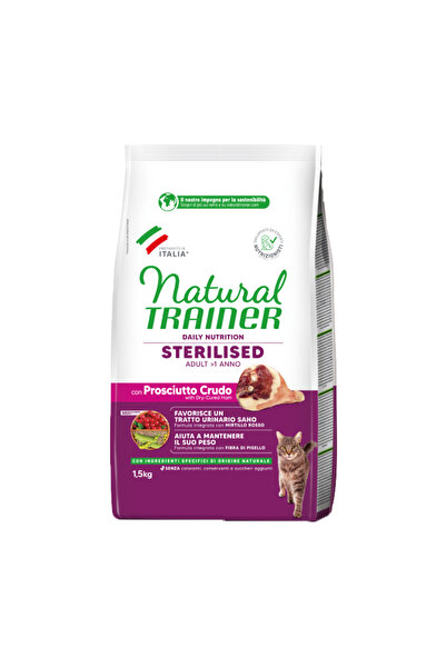Natural Trainer Hrana uscata pentru pisici Trainer, Sterilized, Prosciutto Cr...